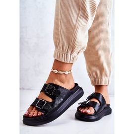 Ciabatte Da Donna In Pelle Con Fibbia La.Fi Black Nariss nero 2