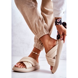 Ciabatte da donna in pelle La.Fi Beige Silla 2