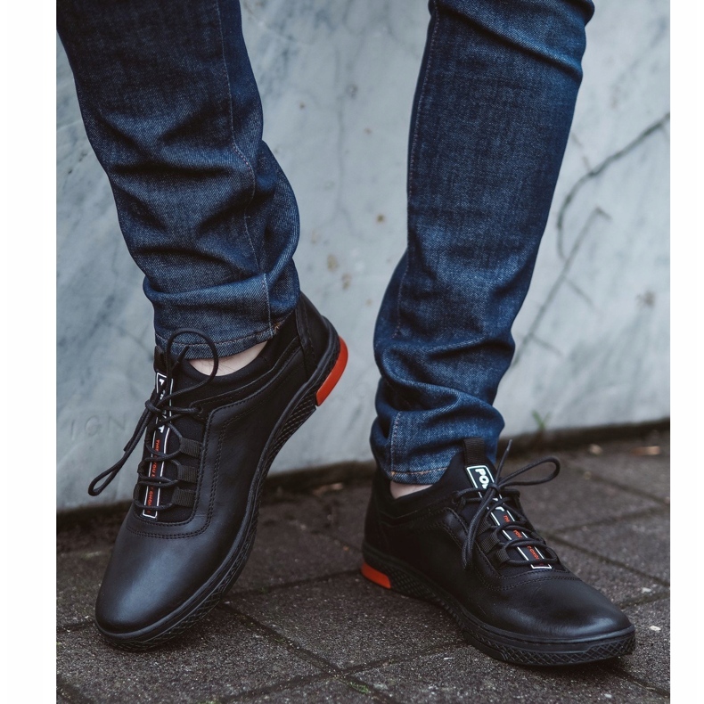 Polbut Scarpe da uomo casual nere in pelle K24 nero 4