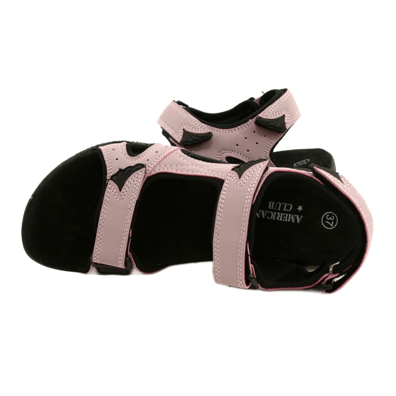 Sandali American Club HL53/22 con inserto in pelle Lt.Purple viola rosa 4