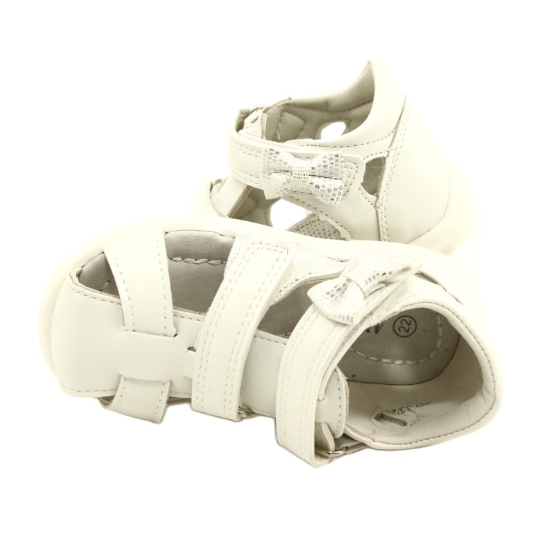 American Club Sandali femminili con l'Arman Club XD63/22 White Bow bianco 5
