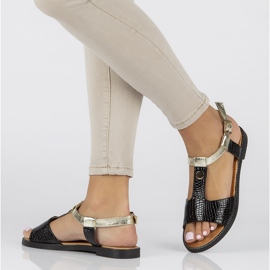 Filippo DS2099/22 Bk sandali neri nero d'oro 1