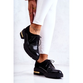 PA2 Scarpe da donna in pelle allacciate nere Merevin nero 2
