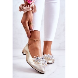 PA2 Ballerine In Pelle Con Elegante Decoro Millany Dorato d'oro 1