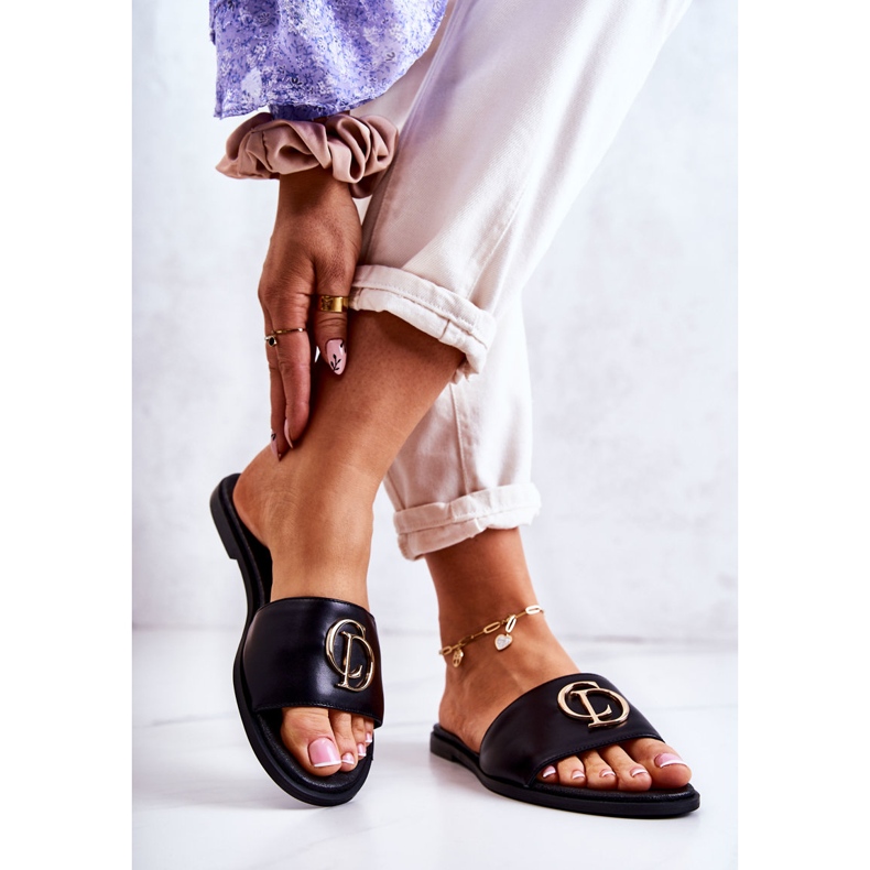 Ciabatte da donna in pelle Nicole 2735 nere nero 2