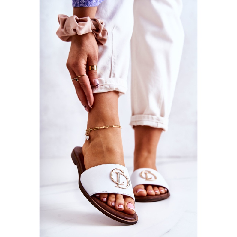 Ciabatte da donna in pelle Nicole 2735 Bianche bianca 1
