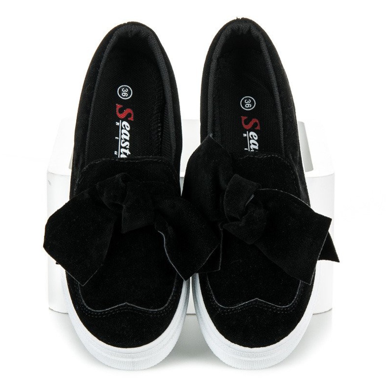 Seastar Sneakers in camoscio con fiocco nero 1