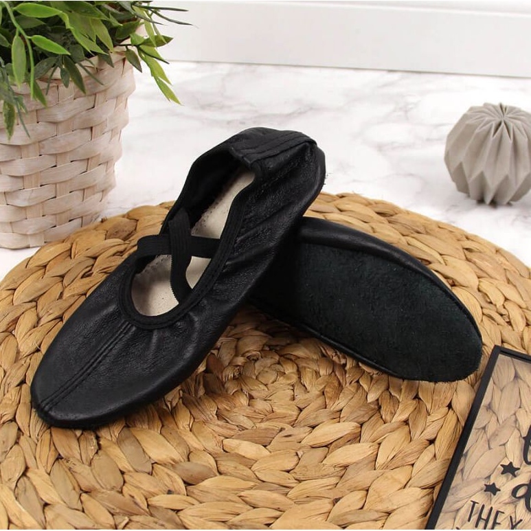 Ballerine in pelle con elastici neri Nazo nero 2