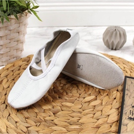 Ballerine in pelle su elastici, Nazo bianche bianco 2