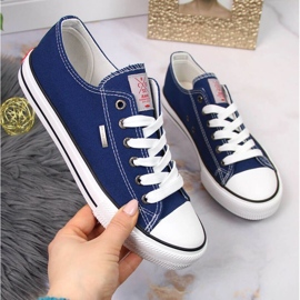 Sneakers basse Cross Jeans W JJ2R4012C in tessuto blu navy 1