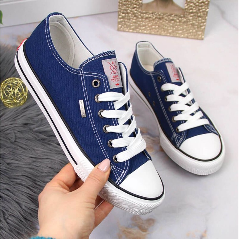 Sneakers basse Cross Jeans W JJ2R4012C in tessuto blu navy 1