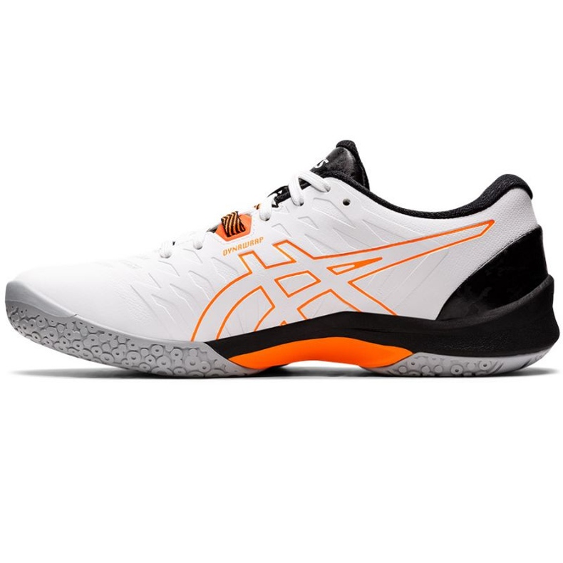 Scarpe da pallamano Asics Blast Ff 2 M 1071A044 103 bianca arancia bianca 1