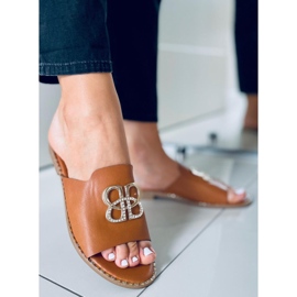 Ciabatte da donna Inday Camel marrone 2