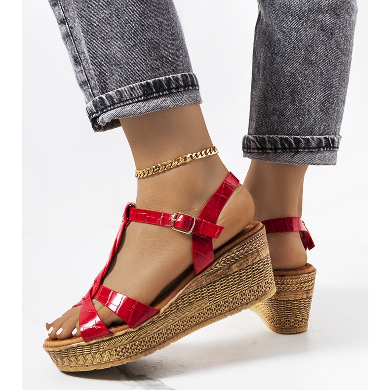 Sandali con zeppa Dalziel rossi rosso 1