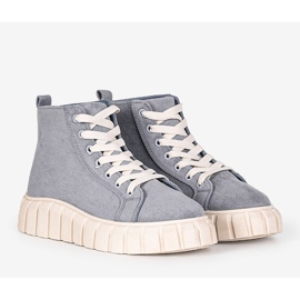 Sneakers blu sulla piattaforma Christal grigio 1