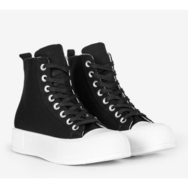 Sneakers nere su suola alta Natasha nero 1
