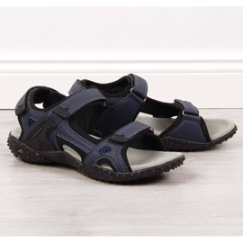 Sandali sportivi con velcro blu navy American Club W AM887B 1