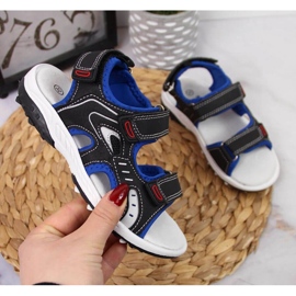 Sandali con velcro American Club Jr AM893A neri nero 1