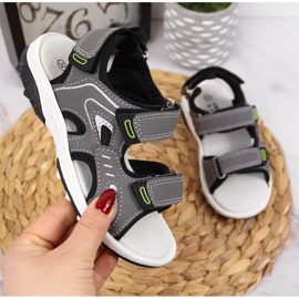 Sandali con velcro Amyerican Club Jr. AM893B grigio 1