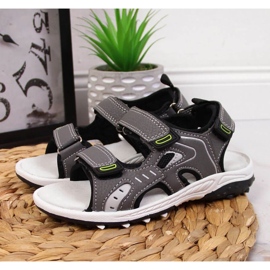 Sandali con velcro Amyerican Club Jr. AM893B grigio 2