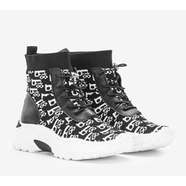 Sneakers nere da donna Erma bianco nero 1