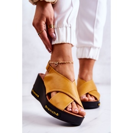 Vinceza Sandali Da Donna Con Velcro Giallo Stupore 1