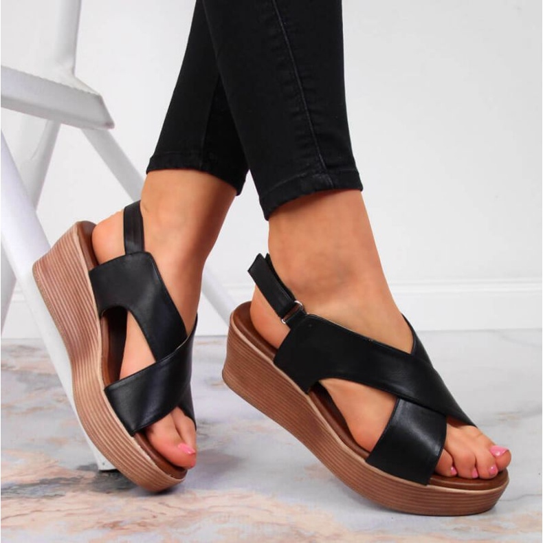 Sandali neri sulla zeppa Filippo W PAW349A nero 2
