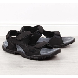 Sandali con velcro American Club M AM886 neri nero 1