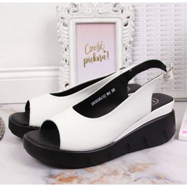 Sandali in pelle sulla zeppa Filippo W PAW360A bianco 2