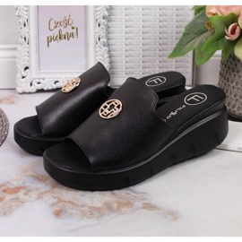 Ciabatte in pelle con zeppa Filippo W PAW362A nere nero 2