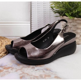 Sandali con zeppa Sergio Leone W SK368B argento 2