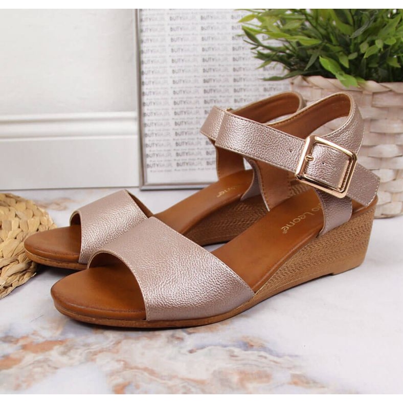 Sandali con zeppa Sergio Leone W SK376A beige 2