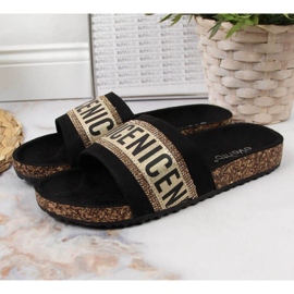Pantofole EVnto W EVE354 nere nero d'oro 2