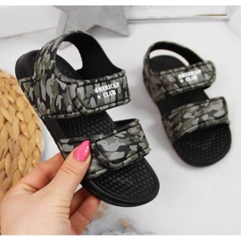 Sandali in schiuma di velcro American Club Jr AM881A mimetico verde 1