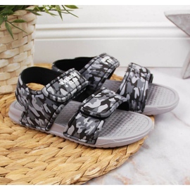 Sandali in schiuma di velcro American Club Jr AM881B grigi 2