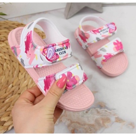Sandali in schiuma di velcro American Club Jr AM882A rosa 1