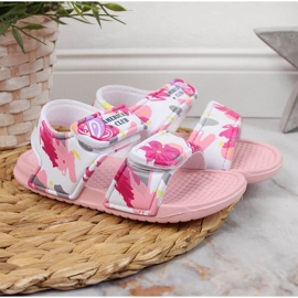 Sandali in schiuma di velcro American Club Jr AM882A rosa 2