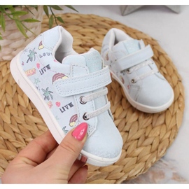 Scarpe sportive con velcro American Club Jr AM883B blu 1