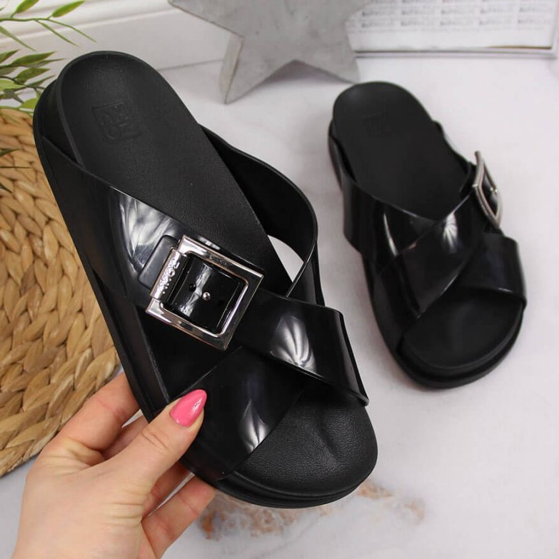 Ciabatte da spiaggia nere Meliski Zaxy JJ285055 nero 1
