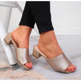 Pantofole sul blocco Sergio Leone W SK375B beige 2
