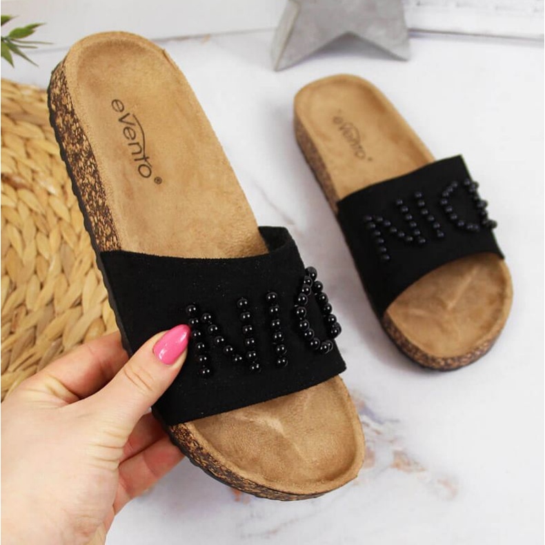 Ciabatte con perle eVento W EVE356A nero 1