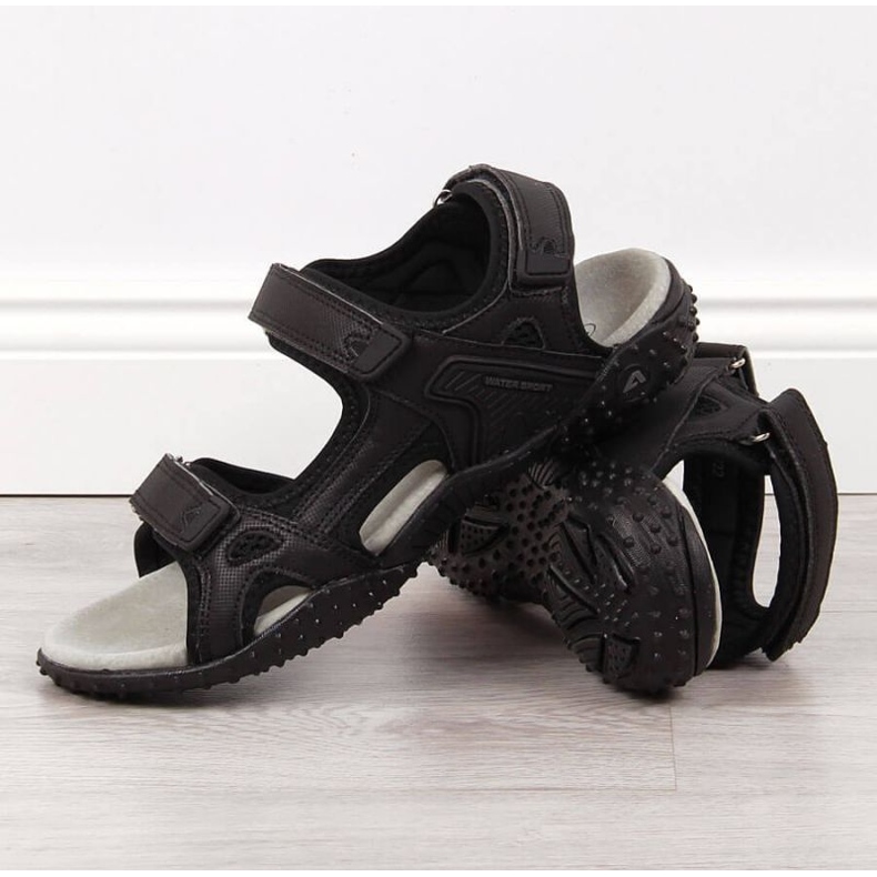 Sandali con velcro American Club W AM887A neri nero 2