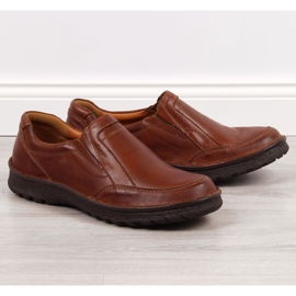 Scarpe da uomo in pelle marrone Łukbut 946 1