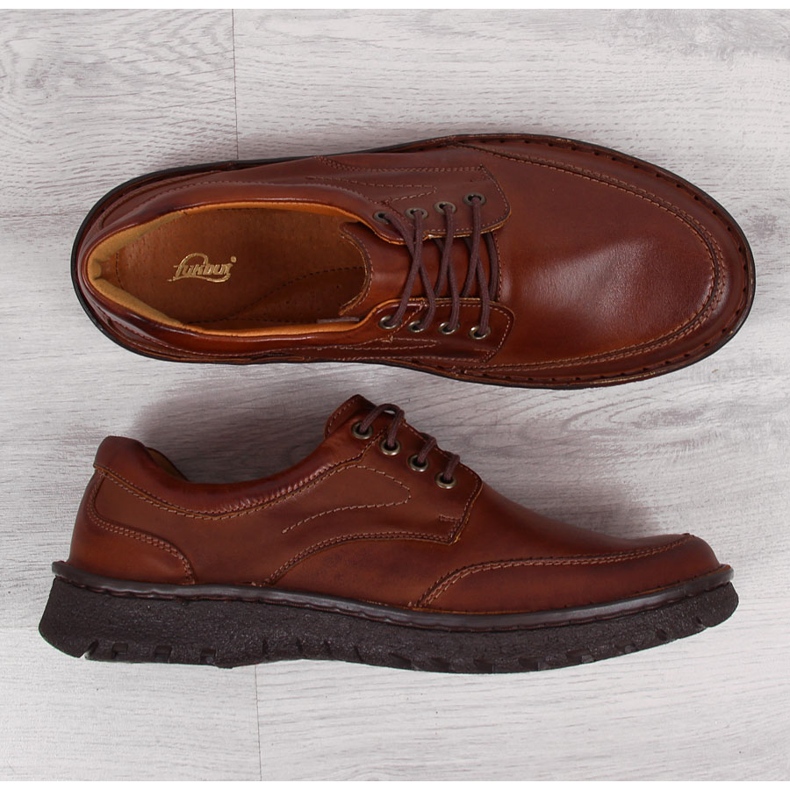 Scarpe casual da uomo in pelle marrone Łukbut 947 1