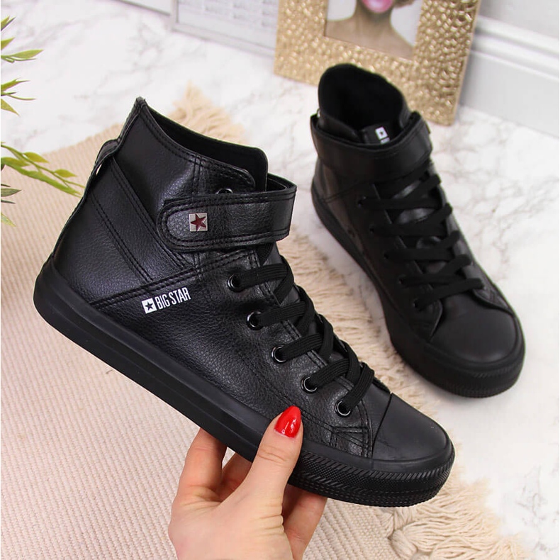 Sneakers nere con velcro in ecopelle Big Star V274542 nero 1