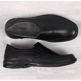 Comode scarpe da uomo in pelle nere Helios 871 nero 1