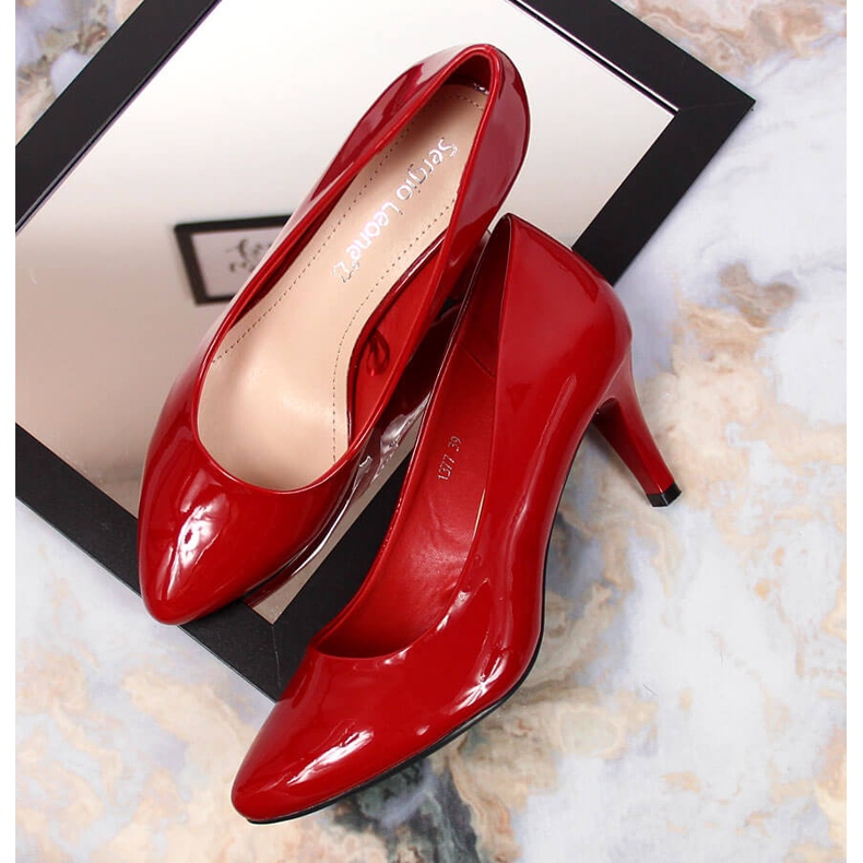 Décolleté laccate rosso Sergio Leone 1