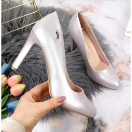 Décolleté su palo Sergio Leone argento perlato d'argento 1