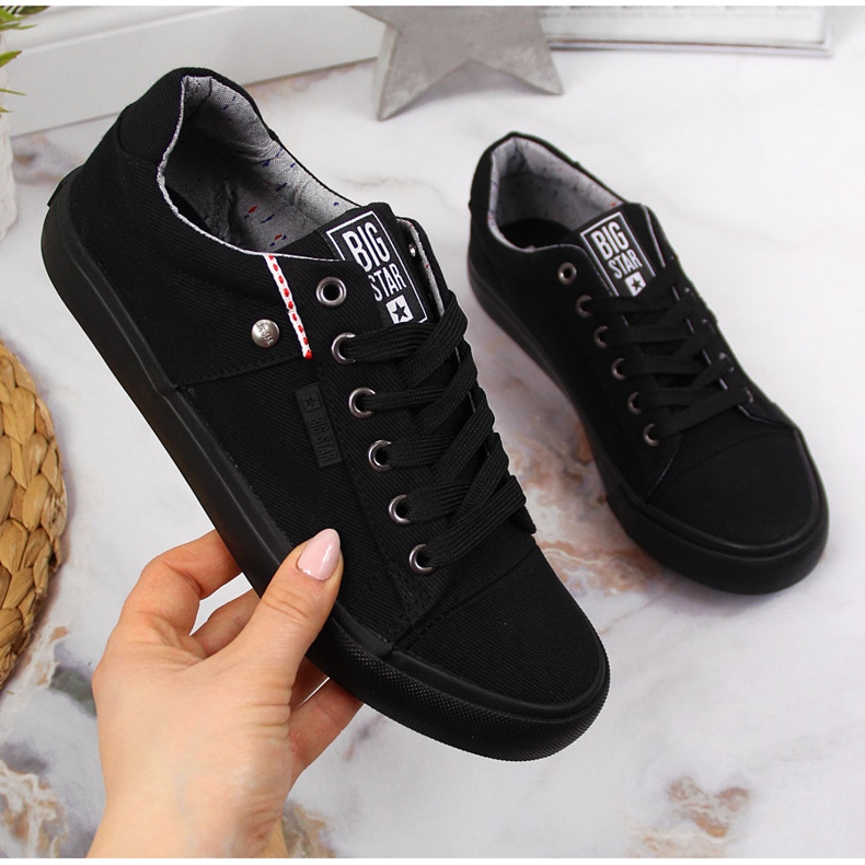 Sneakers basse nere in tessuto Big Star AA274513 nero 1