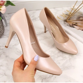 Décolleté su stiletto Sergio Leone beige perla 1